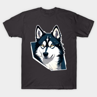 Siberian Husky design art 2 T-Shirt